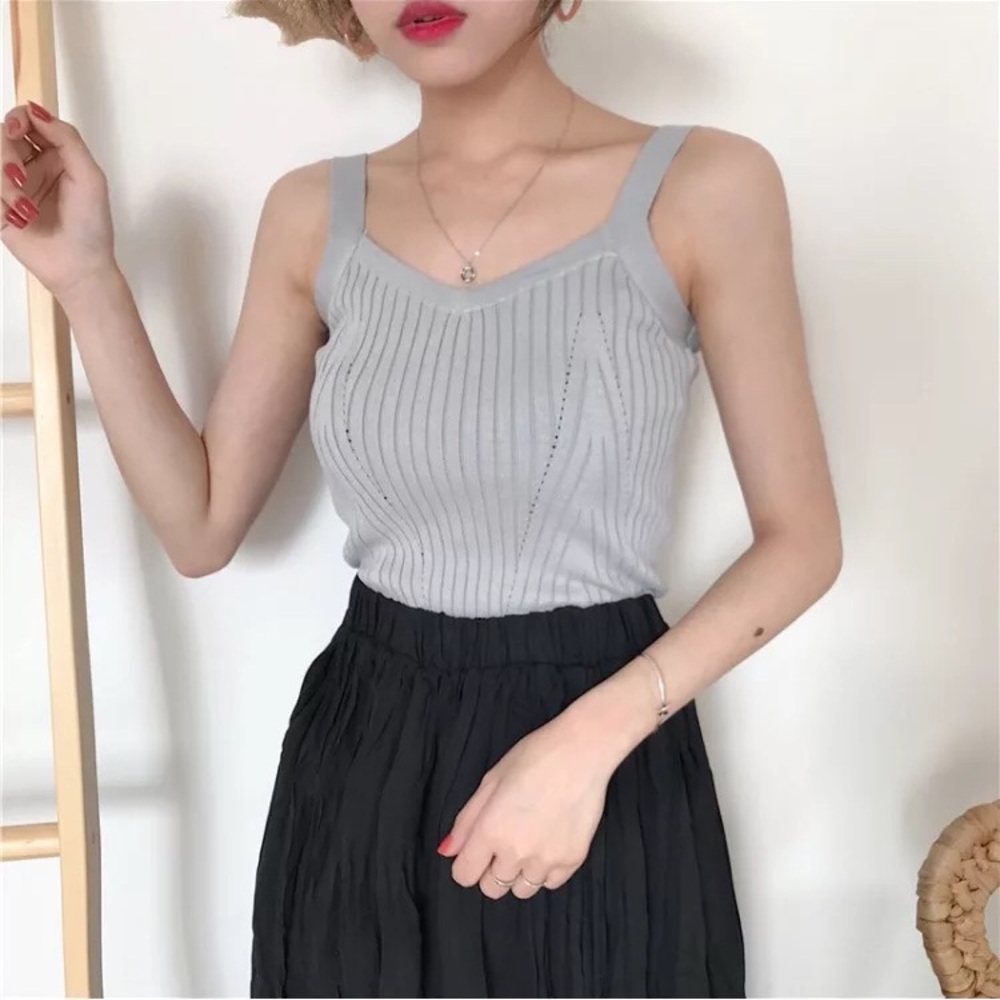 Grey Knit Tank Top